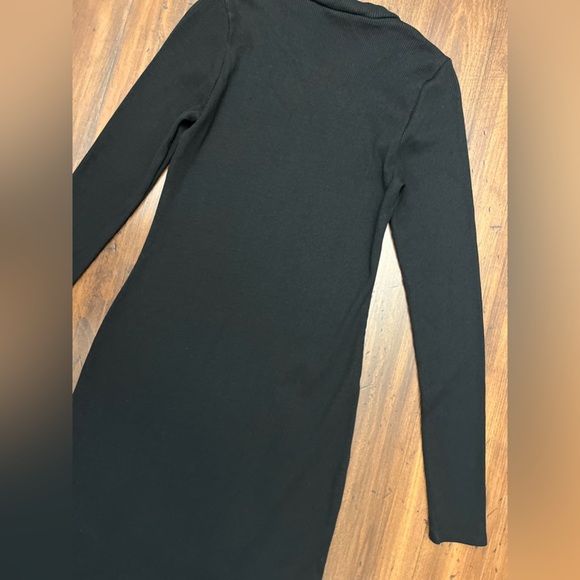 Lanston Ribbed Knit Midi Dress Size Small Black Bodycon Revolve Party Sleek Sexy - Picture 8 of 15